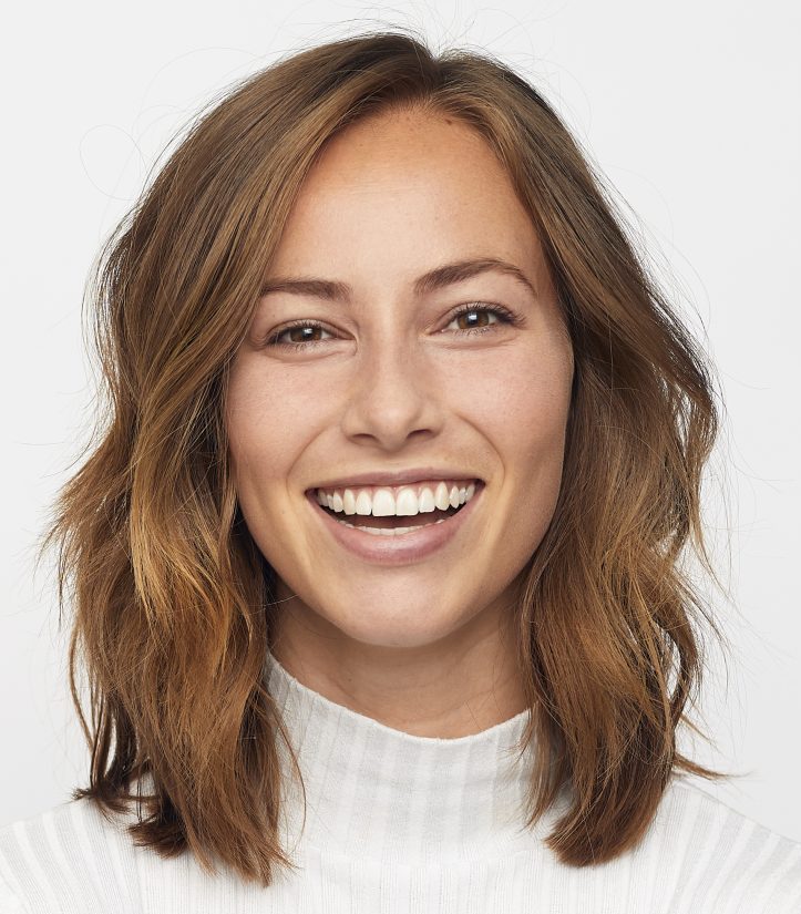 smiling woman with brown hair - haircuts